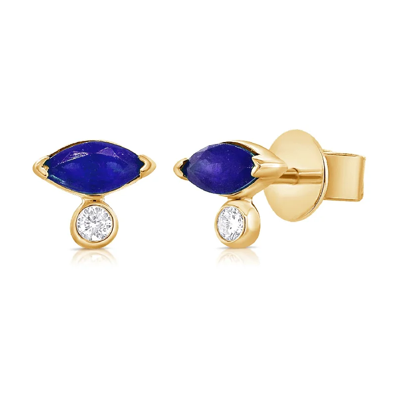 women's charm earrings -Sapphire Fashion Stud