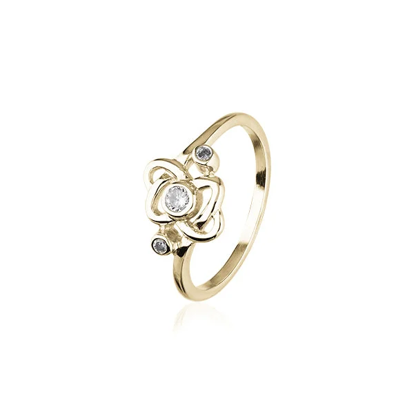 women's engagement ring with twist design -Cupid Gold Ring GCR166