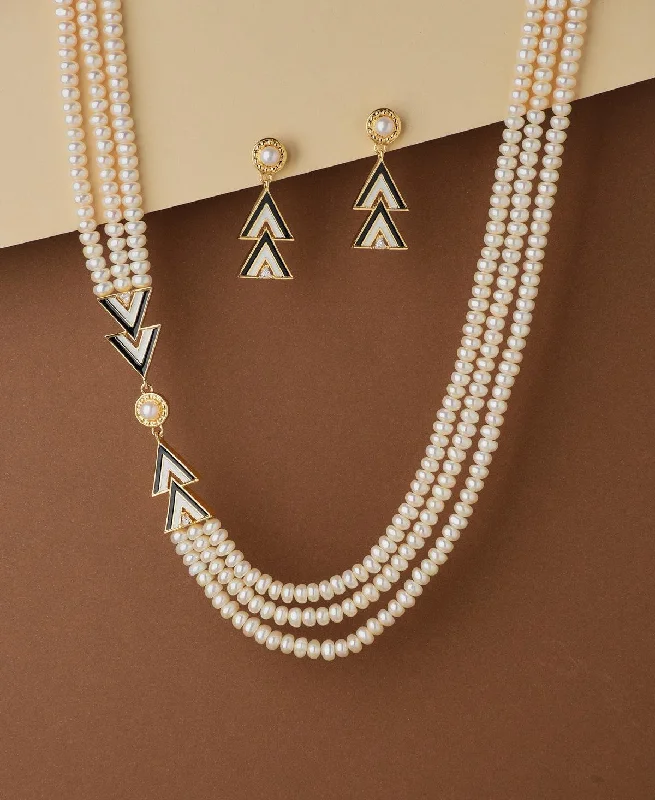 women's charm necklace -Exquisite Real Pearl Necklace Set