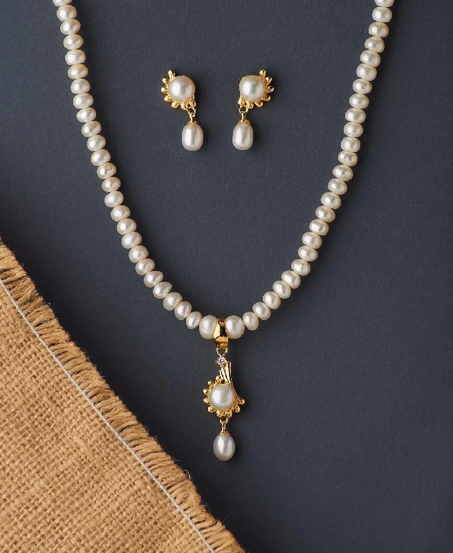 women's opal necklace -Elegant Real Pearl Necklace Set