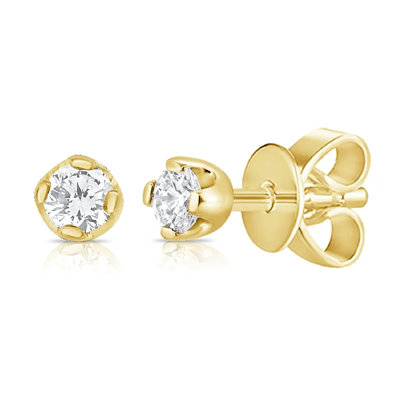 women's gold hoop earrings -OKGs Collection Diamond Solitaire Stud Earrings