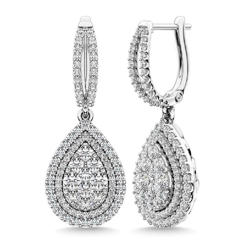 women's dangle earrings -Diamond 2 Ct.Tw. Danglers Earrings in 14K White Gold