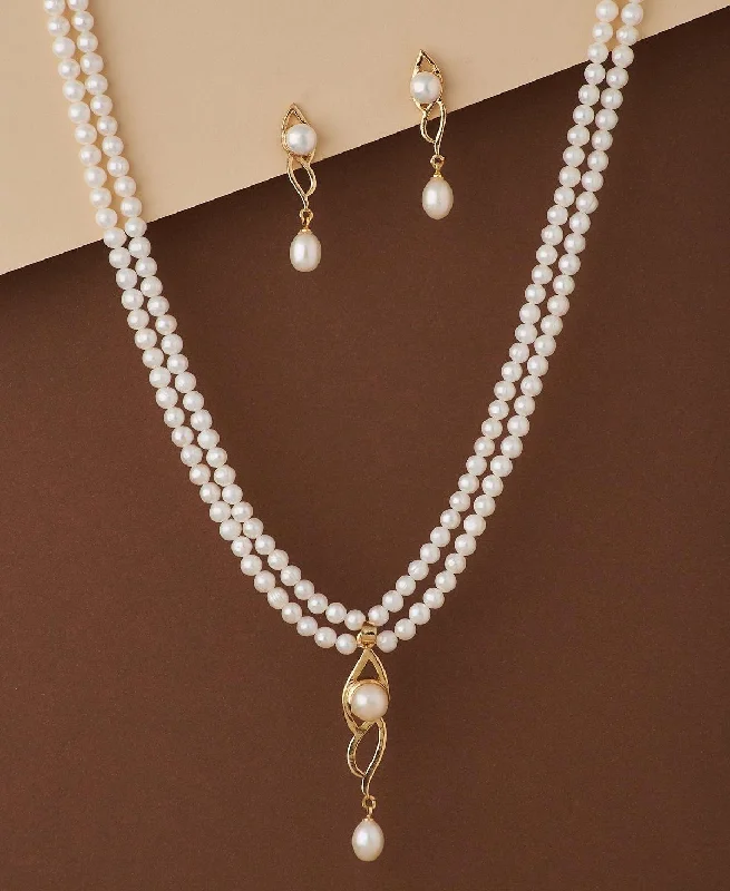 women's birthstone necklace -Elegant Real Pearl Necklace Set