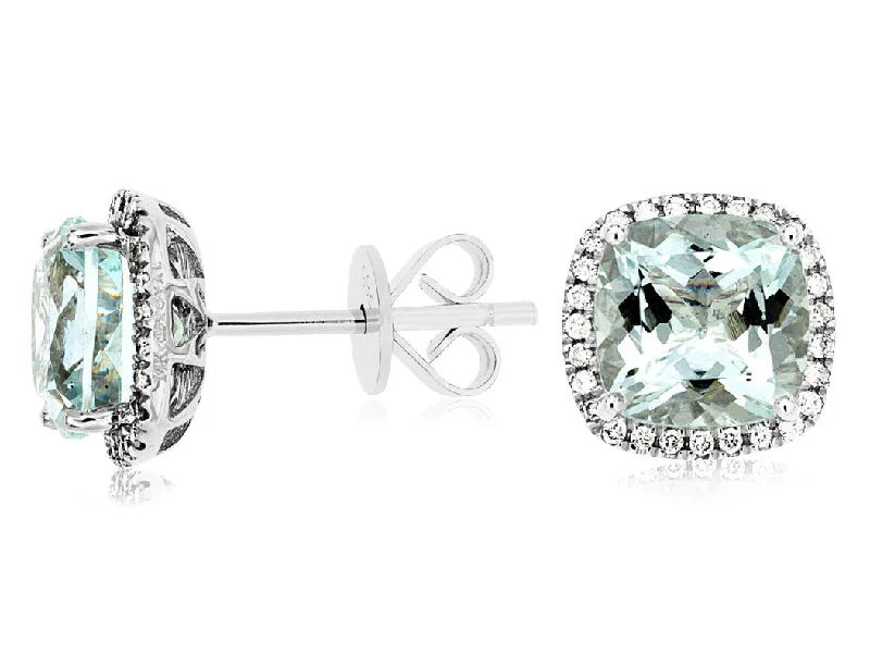 women's ear cuffs -OKGs Collection Aquamarine & Diamond Earrings