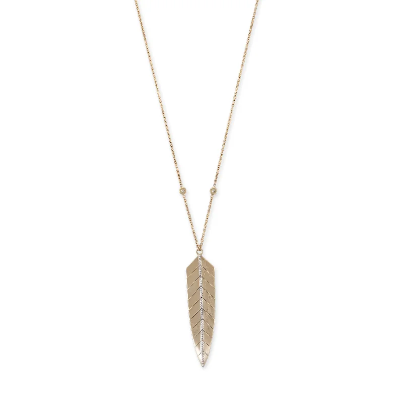 women's sun necklace -PAVE CENTER FISHTAIL NECKLACE