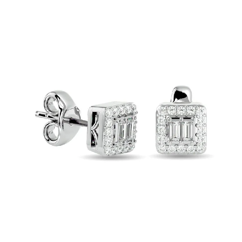 women's diamond stud earrings -Diamond 1/4 Ct.Tw. Fashion Earrings in 10K White Gold