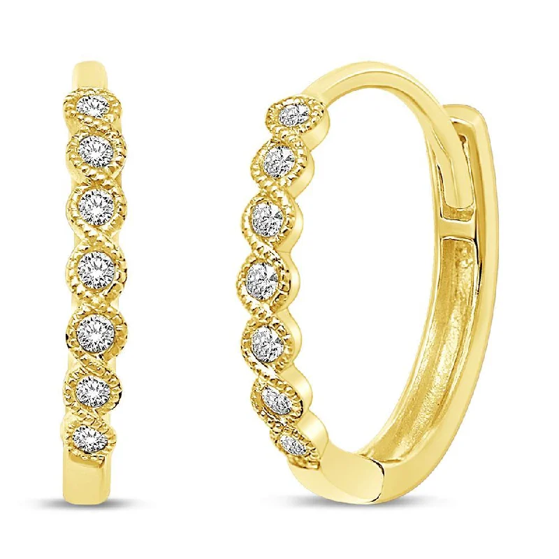 women's vintage earrings -14K Yellow Gold 1/6 Ct.Tw. Diamond Stackable Earrings