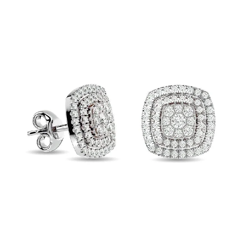 women's gothic earrings -Diamond 5/8 ct tw Fashion Earrings in 10K White Gold