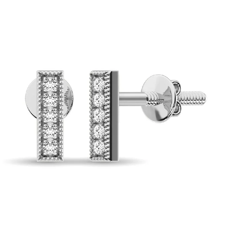 women's statement drop earrings -Diamond 1/20 ct tw Fashion Earrings  in 10K White Gold