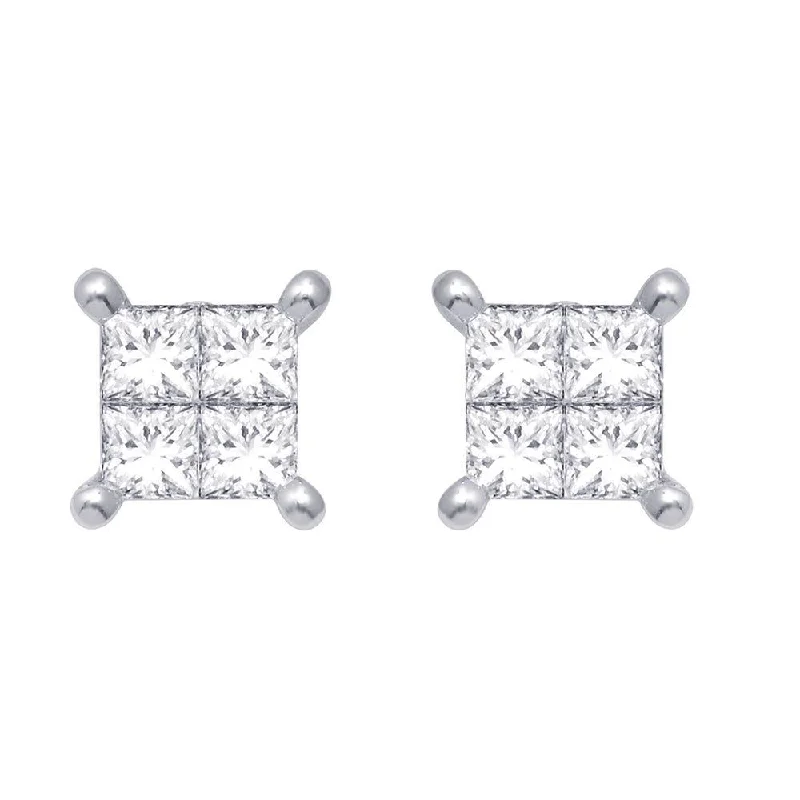 women's designer earrings -14K White Gold 1/3 Ct.Tw. Diamond Stud Earrings