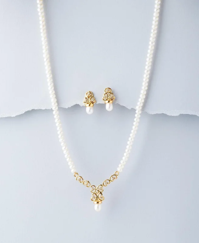 women's gemstone necklace -Exquisite Real Pearl Necklace Set