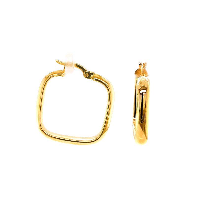 women's chic earrings -14 Karat Small Square Hoop Earrings