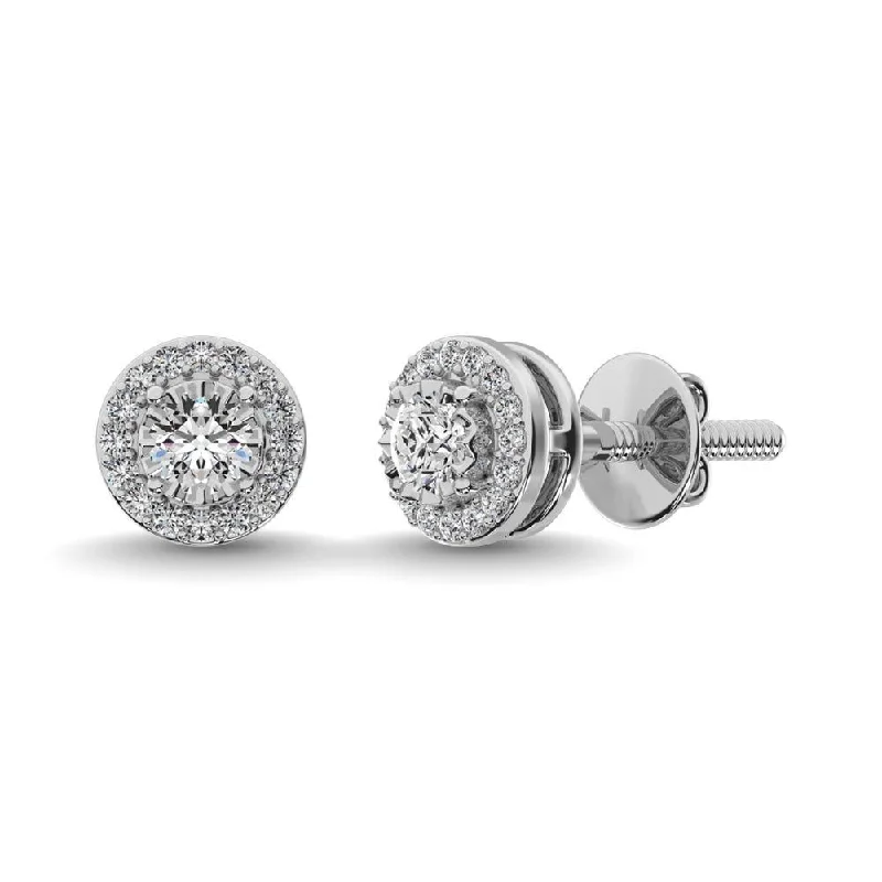 women's ear cuffs -Diamond 1/8 ct tw Fashion Earrings in Sterling Silver