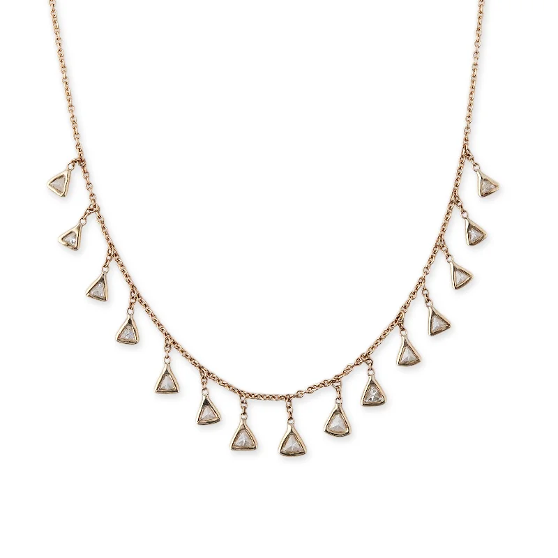 women's sapphire necklace -Trillion Diamond Shaker Necklace