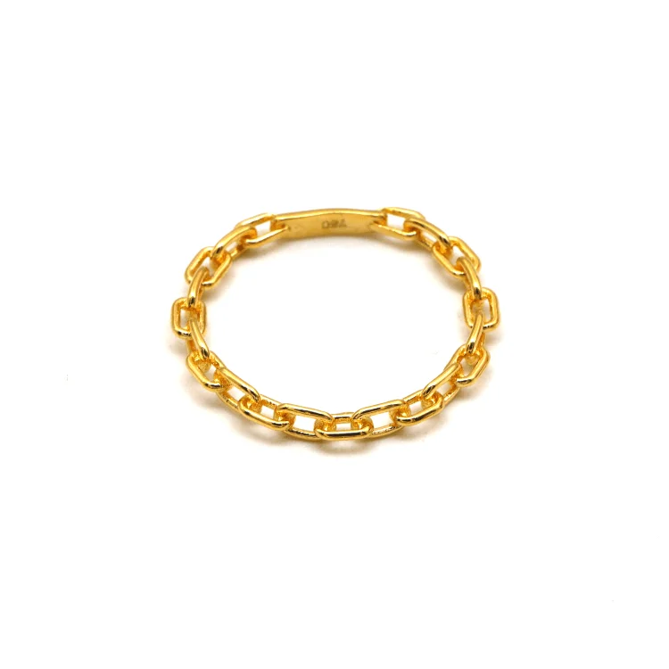 women's engagement ring with geometric shapes -Real Gold Cable Twisted Unisex Ring 7043 (SIZE 9) R2072