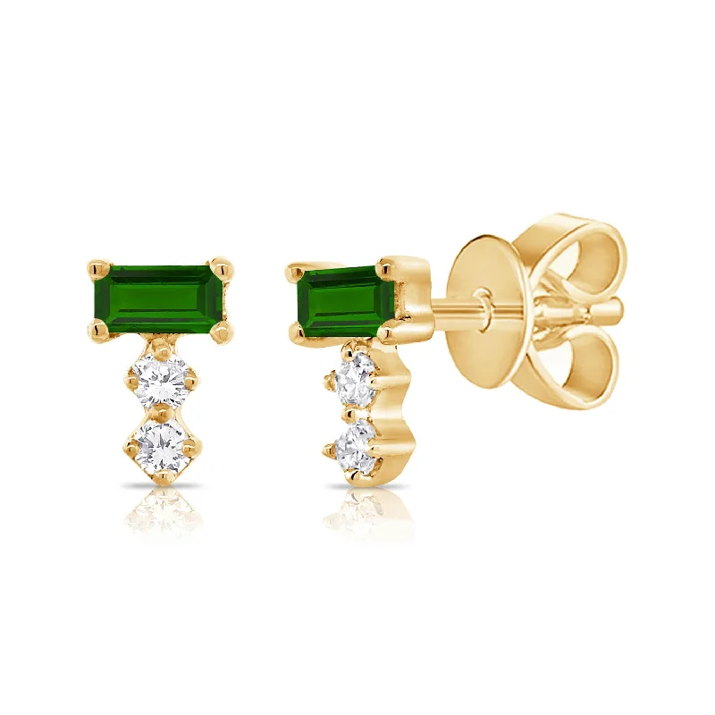 women's trendy earrings -Diamond Studs made in 14K Gold