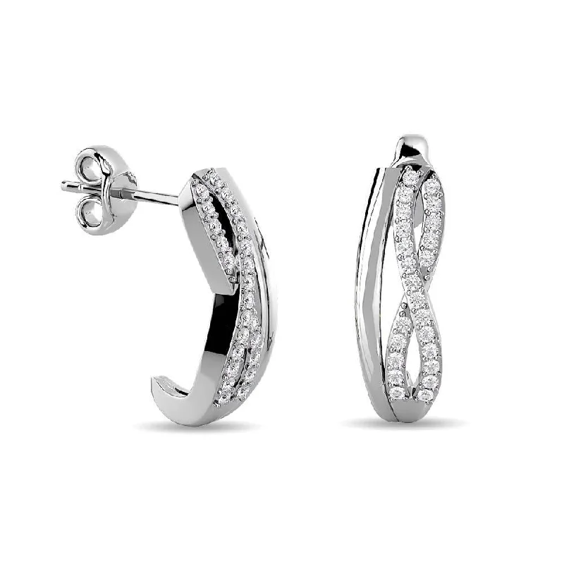 women's sun earrings -Diamond Fashion earrings 1/5 ct tw in 10K White Gold