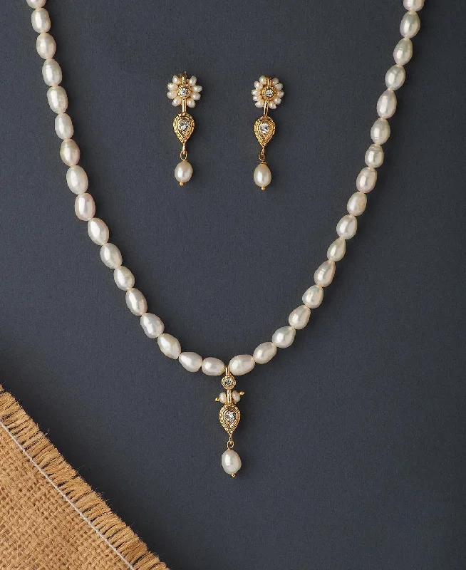 women's celestial necklace -Elegant Real Pearl Necklace Set