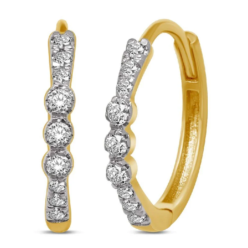 women's sapphire earrings -14K Yellow Gold 1/5 Ct.Tw. Diamond Stackable Earrings