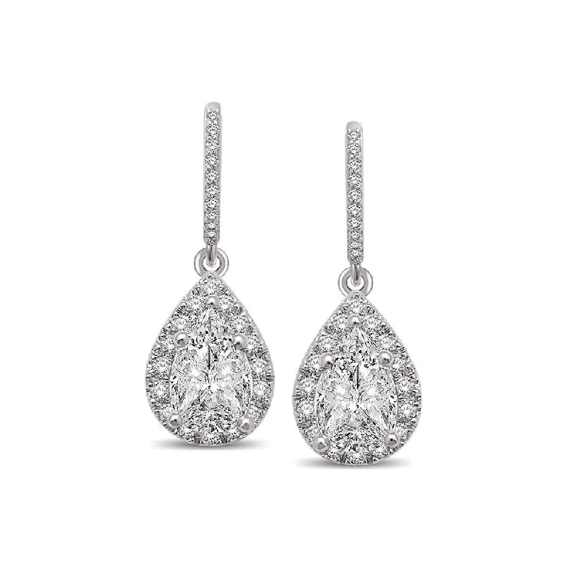 women's wedding earrings -Lovecuts 14K White Gold 7/10 Ct.Tw.Diamond Fashion Earrings