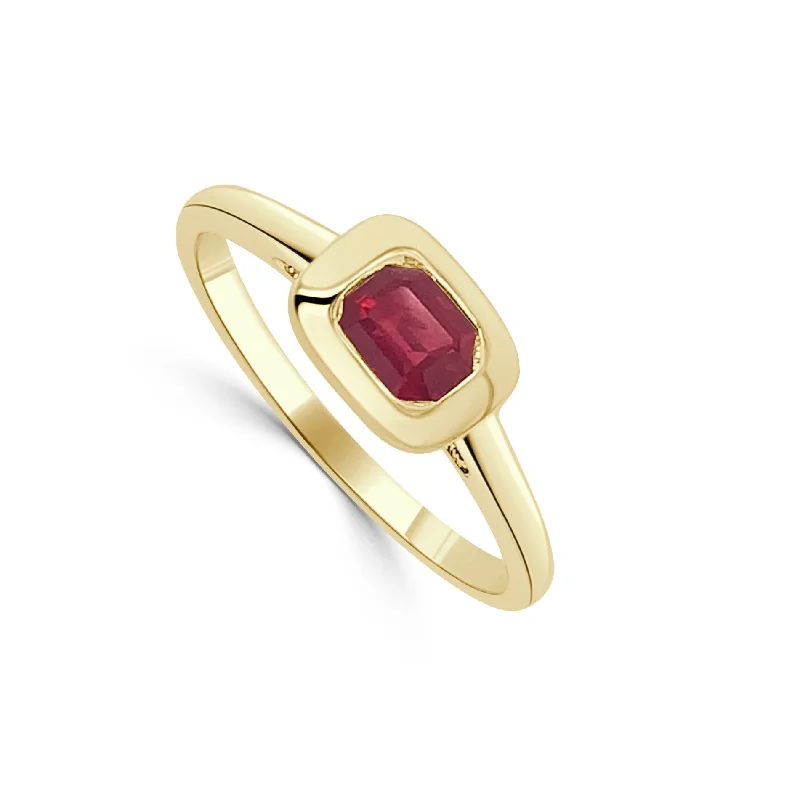 women's engagement ring with subtle elegance -14k Gold & Ruby Ring