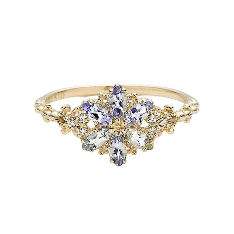 women's engagement ring with minimalistic design -Natural Tanzanite Ring | S925