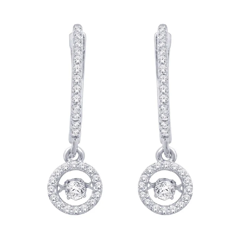 women's teardrop earrings -10K White Gold 2/5 Ct.Tw. Moving Diamond Fashion Earrings