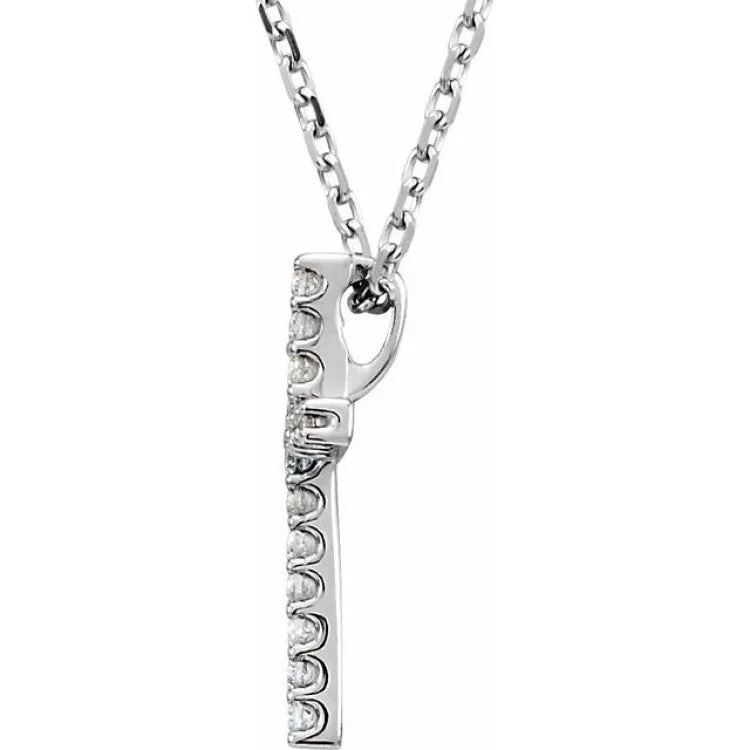 women's layered necklace -Platinum .06 CTW Natural Diamond Petite Cross 16" Necklace