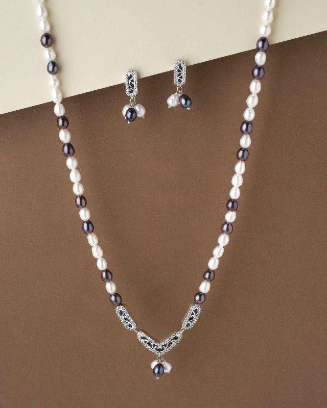 women's star necklace -Elegant Real Pearl Necklace Set