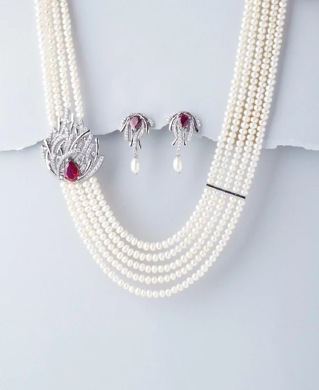 women's birthstone necklace -Exquisite Real Pearl Necklace Set