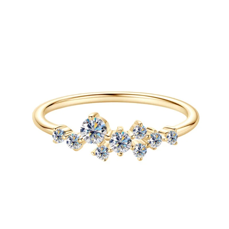 women's engagement ring with side stones -Starry Night Ring | Moissanite | S925