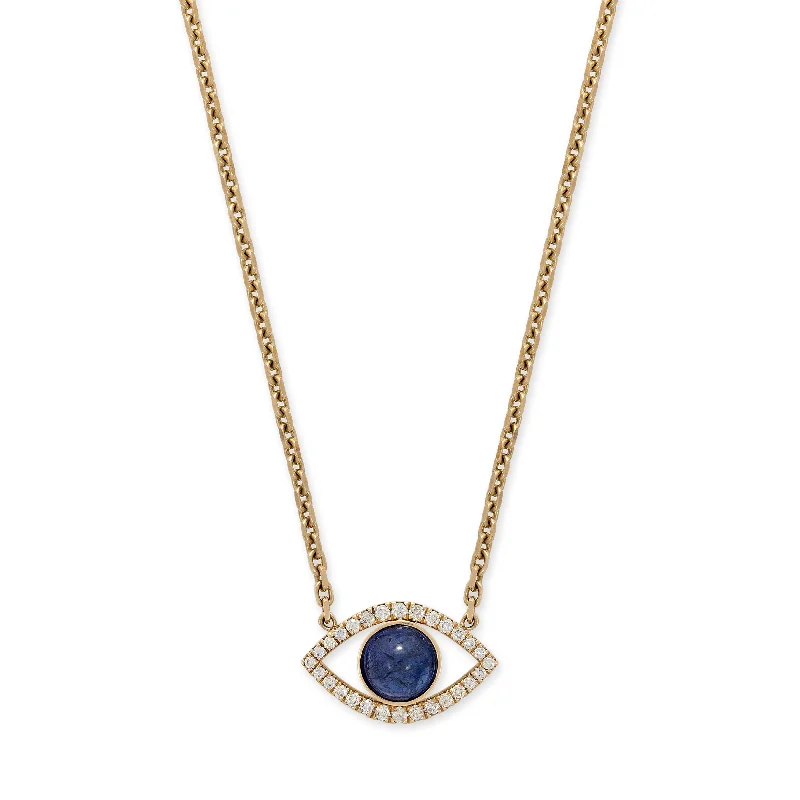 women's choker necklace -LARGE PAVE OPEN EYE TANZANITE CENTER NECKLACE