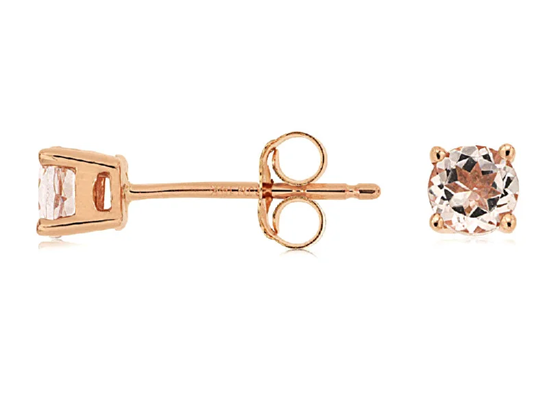 women's chic earrings -Morganite Studs (0.40 carat stones)