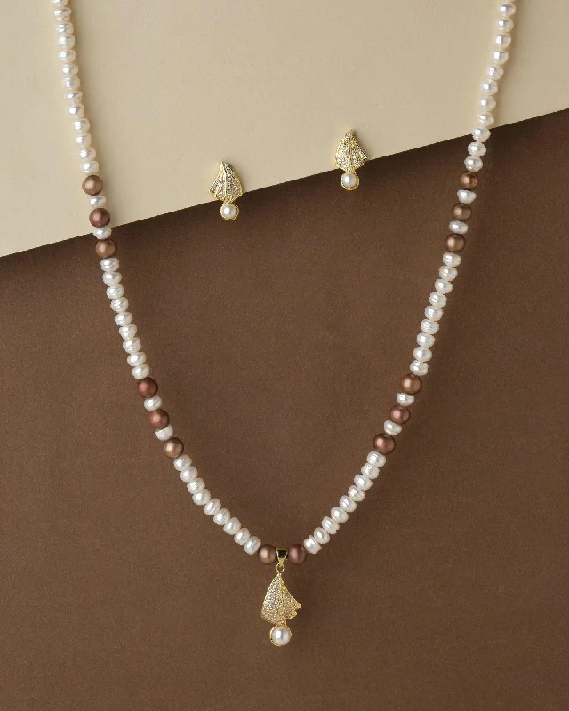 women's multi-strand necklace -Elegant Pearl Necklace Set