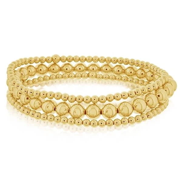 women's diamond bracelet -Gold Filled Bead Bracelet Stack