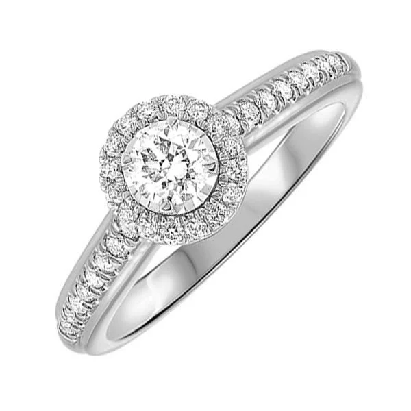 affordable engagement rings -14KT WHITE GOLD DIAMOND(1/2CTW) RING