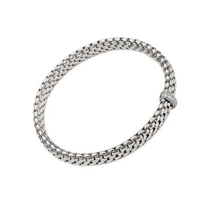 women's multicolored bracelet -FOPE Vendome Collection Flex'it Bracelet with Diamonds in 18K White Gold