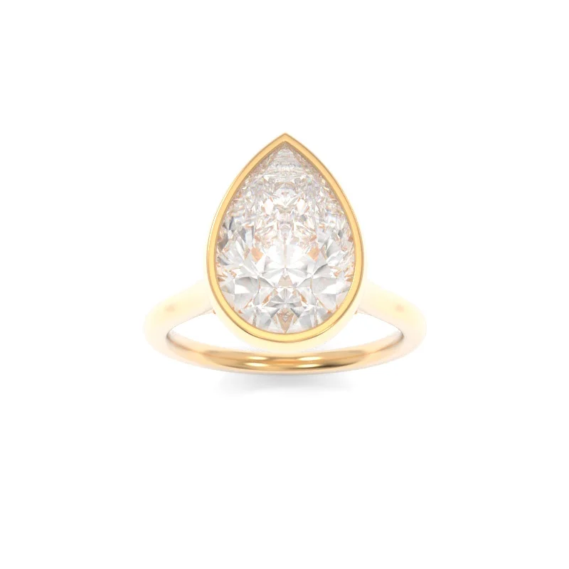 affordable vintage engagement rings -Eleanor Solitaire Pear