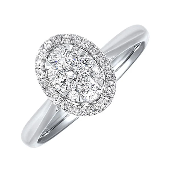 timeless engagement rings -14KT WHITE GOLD DIAMOND (1/2CTW) RING