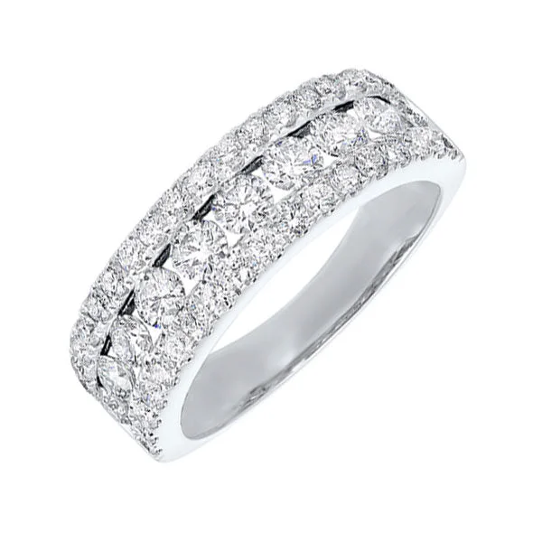 stacked engagement rings -14Kt White Gold Diamond (1 1/2Ctw) Band