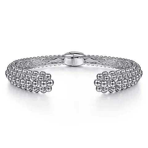 women's tennis bangles -Gabriel & Co. Bujukan Hinged Cuff Bracelet in Sterling Silver