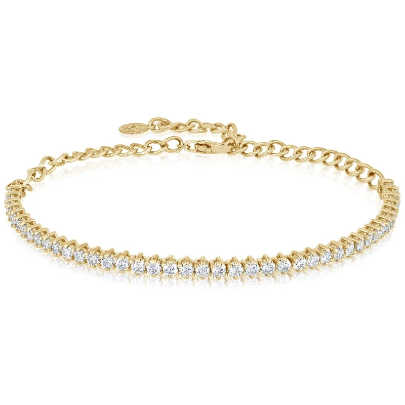 women's wide bangle -2.25 Carat Diamond Adjustable Tennis Bracelet