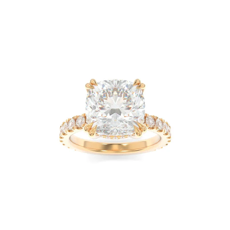 solitaire diamond engagement rings -Rachel Ring Cushion