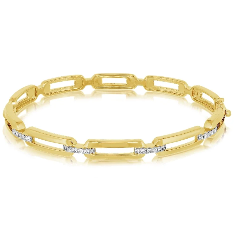 women's multicolored bracelet -Diamond Accent Link Bangle Bracelet