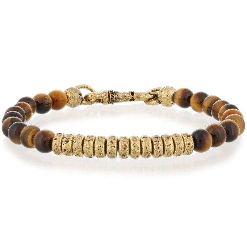 women's celestial bangle -JOHN VARVATOS Tigers Eye Beaded Bracelet