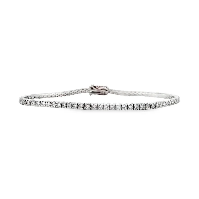 women's antique bracelet -Mountz Collection 7” 2.60CTW Diamond Straightline Bracelet in 14K White Gold