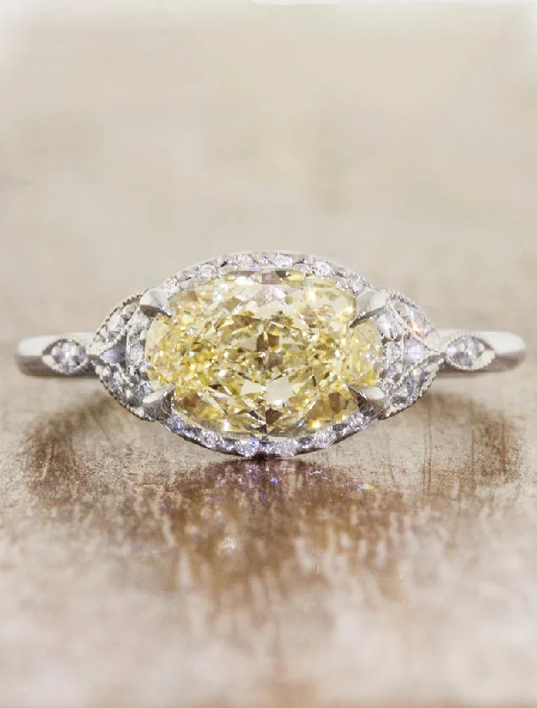 solitaire diamond engagement rings -Rachael - Yellow Diamond