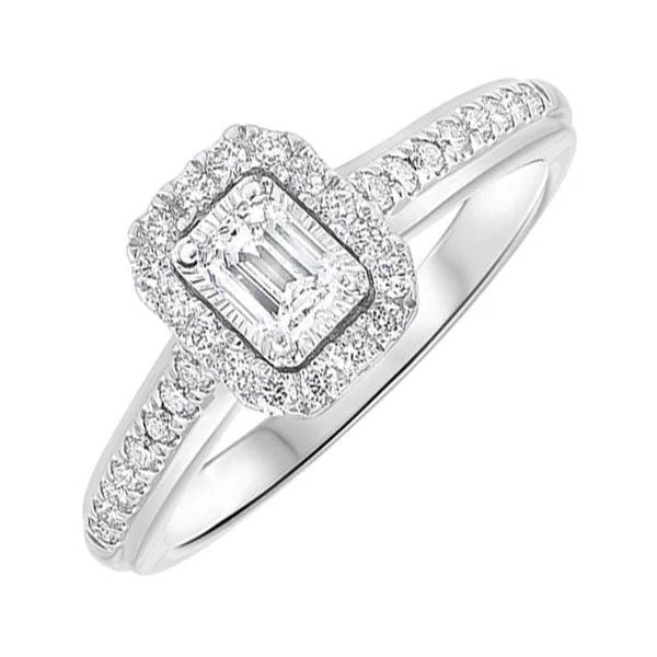 diamond accented engagement rings -14KT WHITE GOLD DIAMOND(5/8CTW) RING