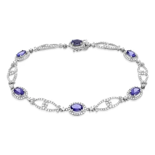 women's charm bangles -Tanzanite & Diamond Bracelet