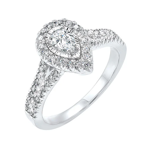 contemporary engagement rings -14KT WHITE GOLD DIAMOND(3/4CTW) RING